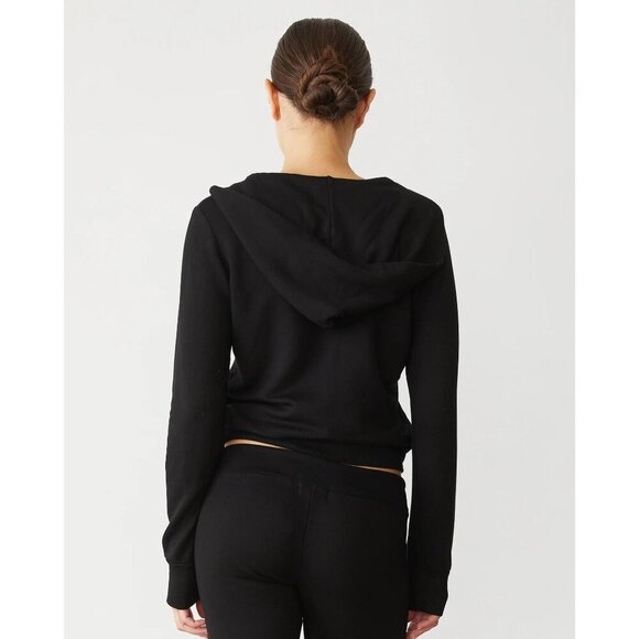 Monrow Hoody Softfleece Zip Up Black Size XS - Picture 3 of 7